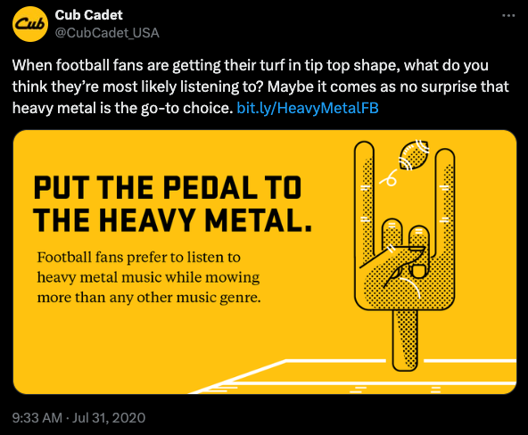Heavy Metal Football tweet